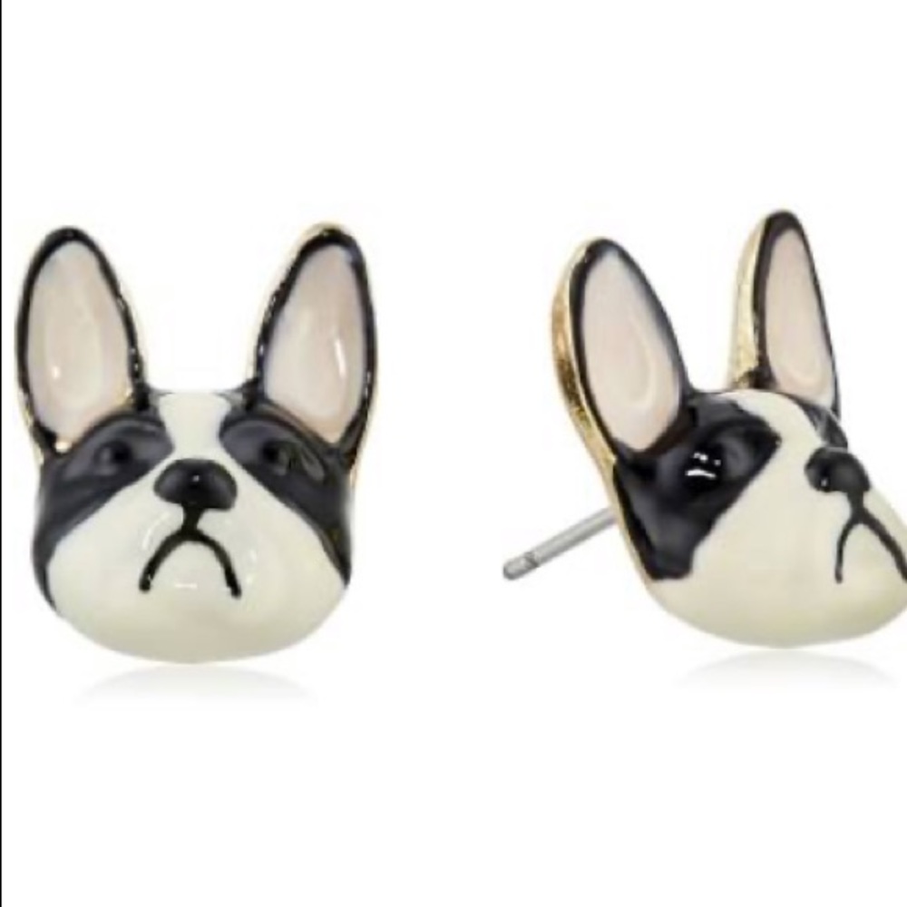 New Betsey Johnson Bulldog Earrings - Picture 2 of 11